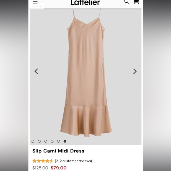 Lattelier Slip Cami Midi Dress Light Camel size small- gently used - Picture 4 of 11